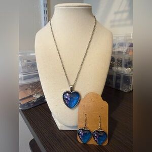 Heart Necklace & Earrings